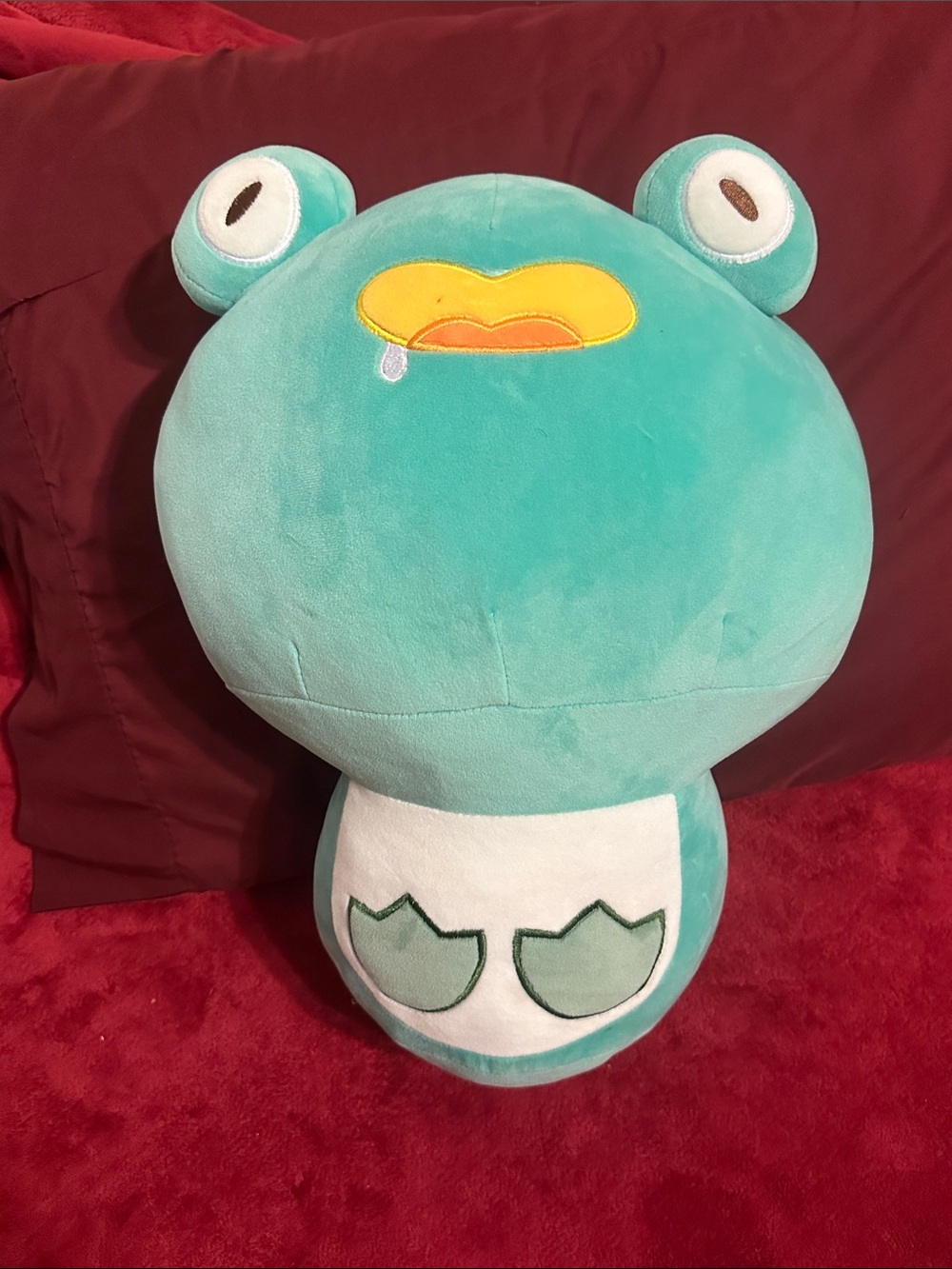 Mewaii 16” Jumbo Mushroom Plush Bebe Frog – Extra Large Soft Pillow